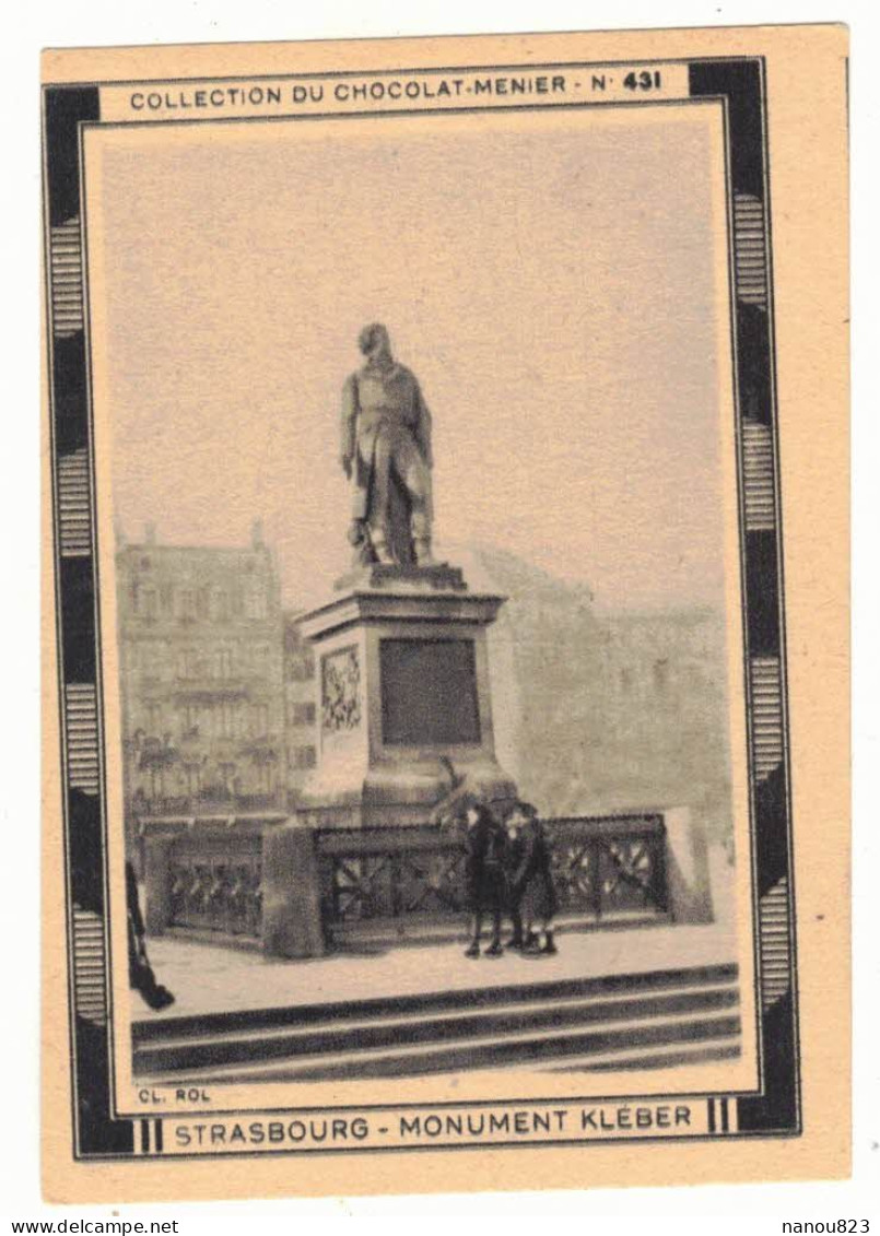 IMAGE CHROMO CHOCOLAT BONBON MENIER 431 BAS RHIN STRASBOURG MONUMENT HISTORIQUE DU GENERAL KLEBER HISTOIRE EMPIRE GRASS - Menier