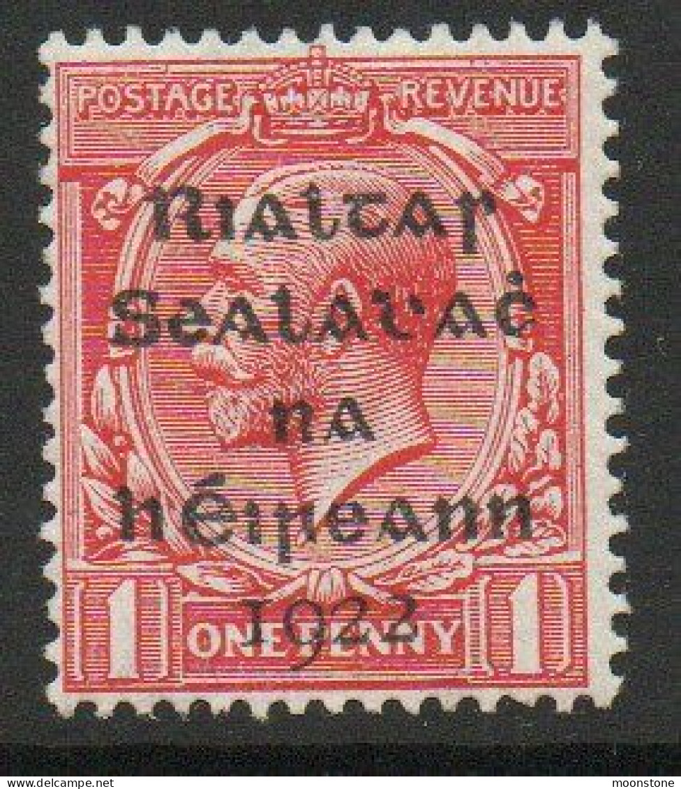 Ireland 1922 Dollard Rialtas Overprint On 1d Scarlet, Hinged Mint, SG 2 - Unused Stamps