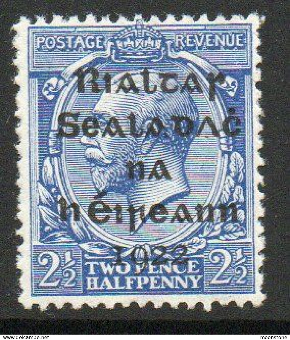 Ireland 1922 Dollard Rialtas Overprint On 2½d Bright Blue, Hinged Mint, SG 3 - Nuovi