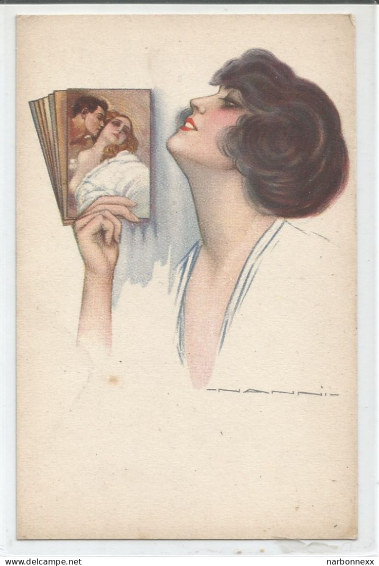 Nanni.  372-4:  Belle Carte. Femme Avec Cartes - Nanni