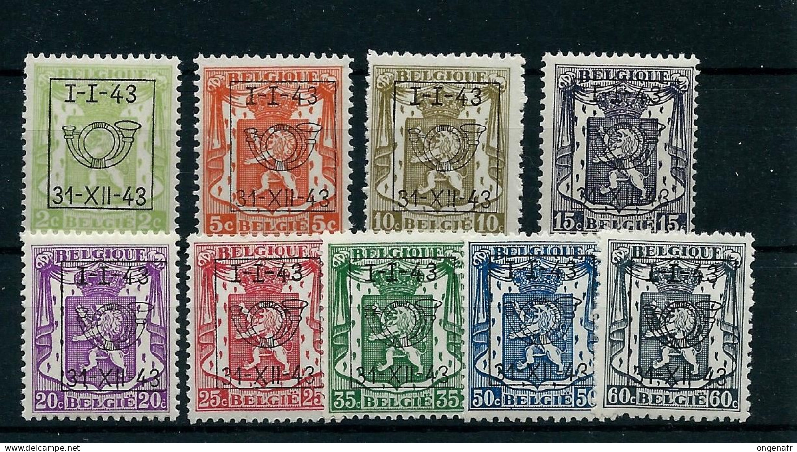 PRE 493/501 **  Année 1943 - Typo Precancels 1936-51 (Small Seal Of The State)