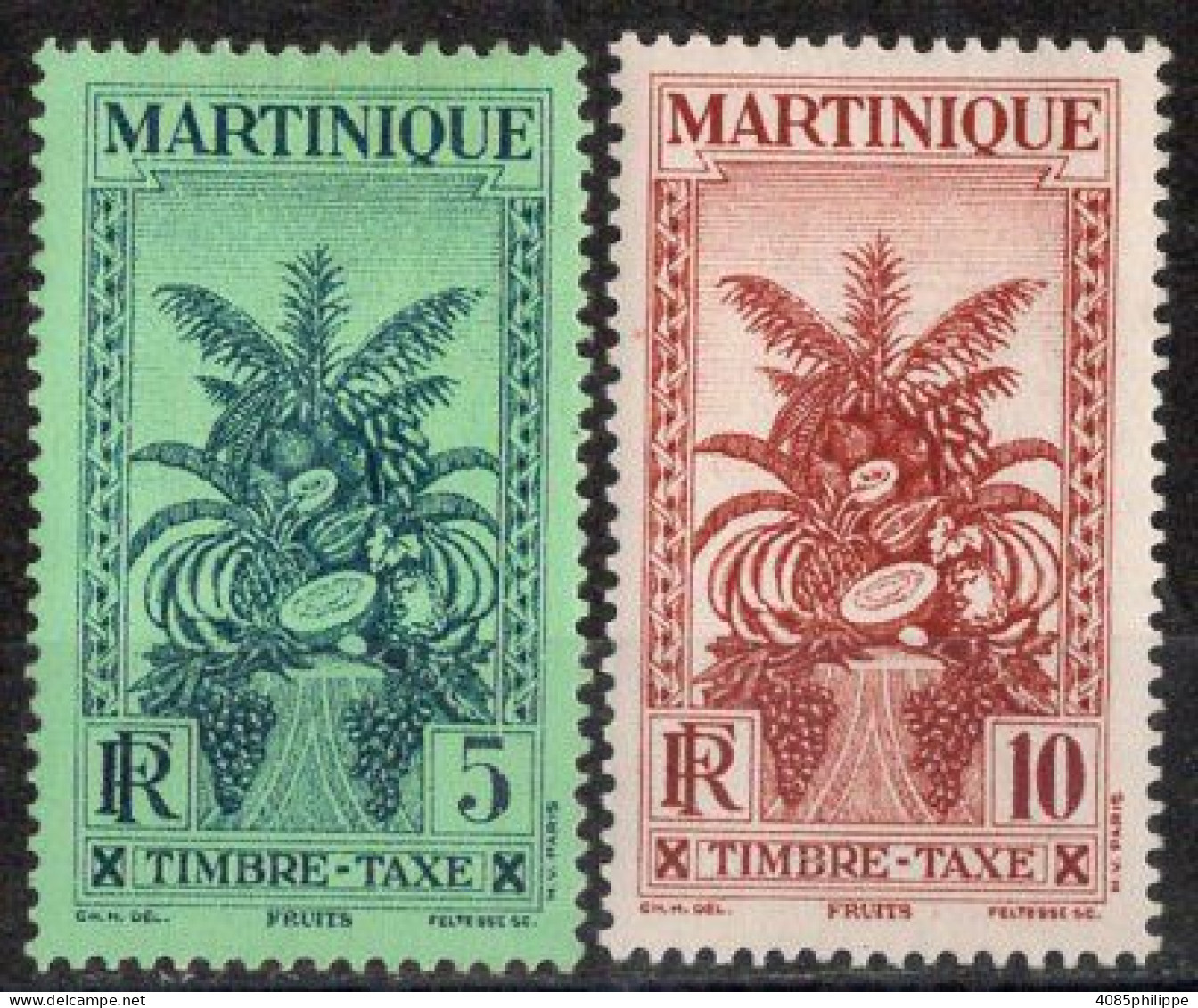 Martinique Timbres-Taxe N°12* & 13* Neufs Charnières TB  Cote :2€50 - Timbres-taxe