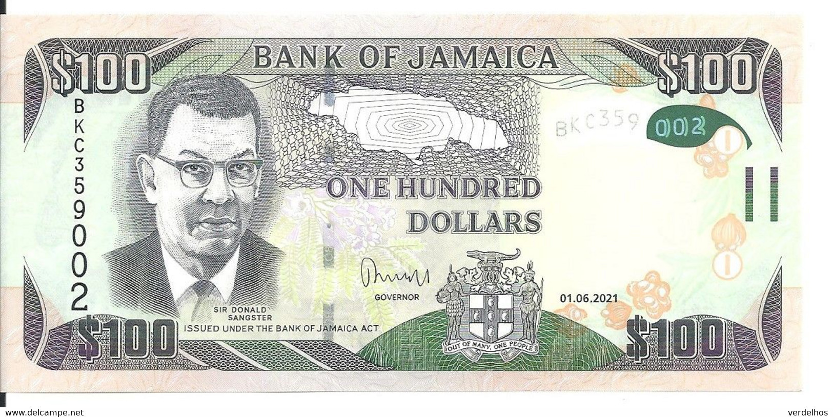 JAMAIQUE 100 DOLLARS 2021 UNC P New - Giamaica