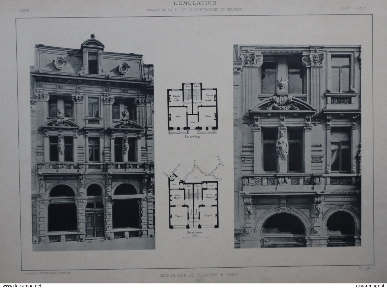 GENT 1887 - MAISON RUE DE FLANDRE   45 X 32 CM   VOIR 2 SCANS - Architektur