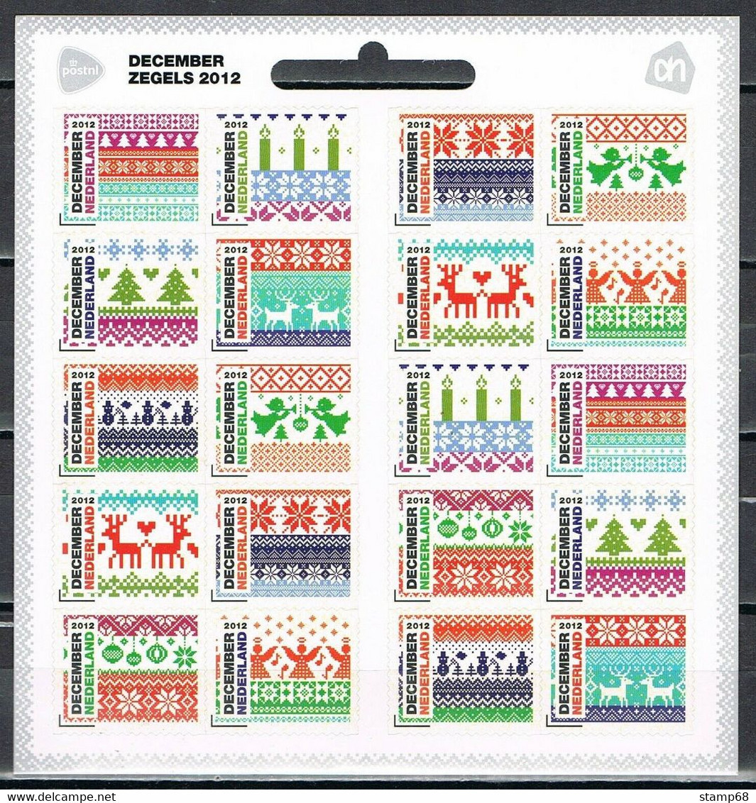 Nederland NVPH 3002-11 Va3002-11 Vel Decemberzegels Logo AH 2012 Postfris MNH Netherlands Christmas - Neufs