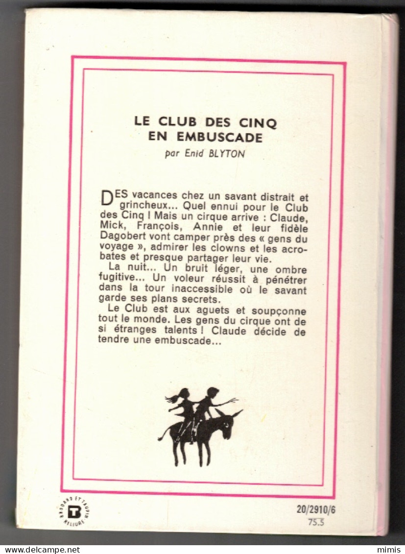 LE CLUB DES CINQ      En Embuscade   Enid Blyton - Bibliotheque Rose