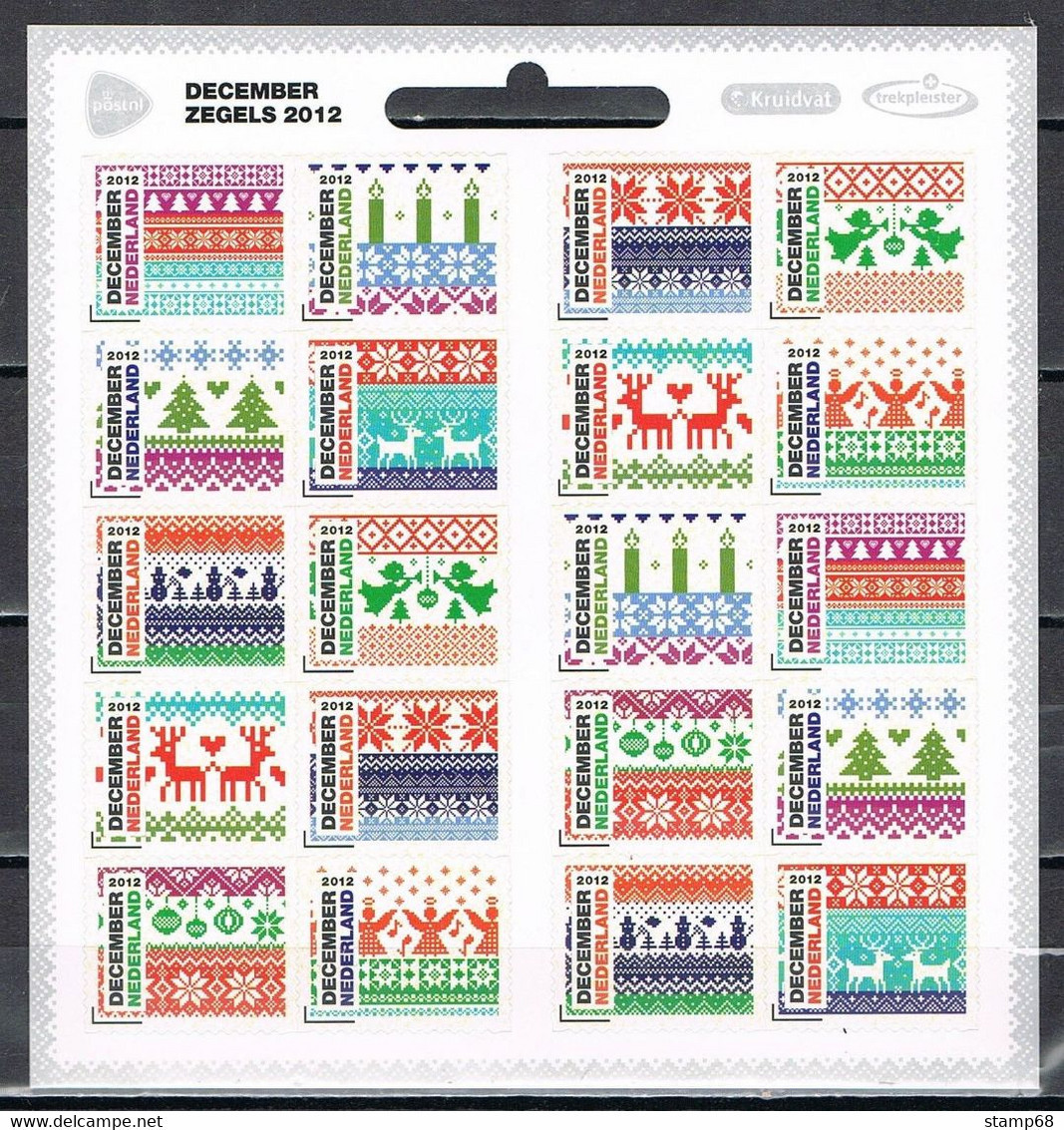 Nederland NVPH 3002-11 Vb3002-11 Vel Decemberzegels Logo Kruidvat Trekpleister 2012 Postfris MNH Netherlands Christmas - Neufs