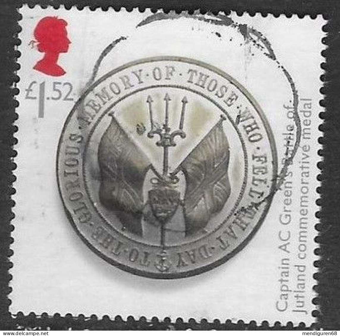 GROSSBRITANNIEN GRANDE BRETAGNE GB 2016 GREAT WAR:CAPTAIN GREEN'S BATTLE OF JUTLAND MEDAL £1.52 SG 3843 MI 3898 YT 4310 - Used Stamps
