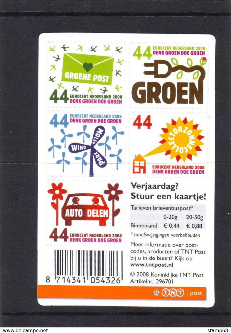 Nederland NVPH 2551-58 V2551-58 Creditcard Denk Groen Doe Groen 2008 MNH Postfris - Sonstige & Ohne Zuordnung