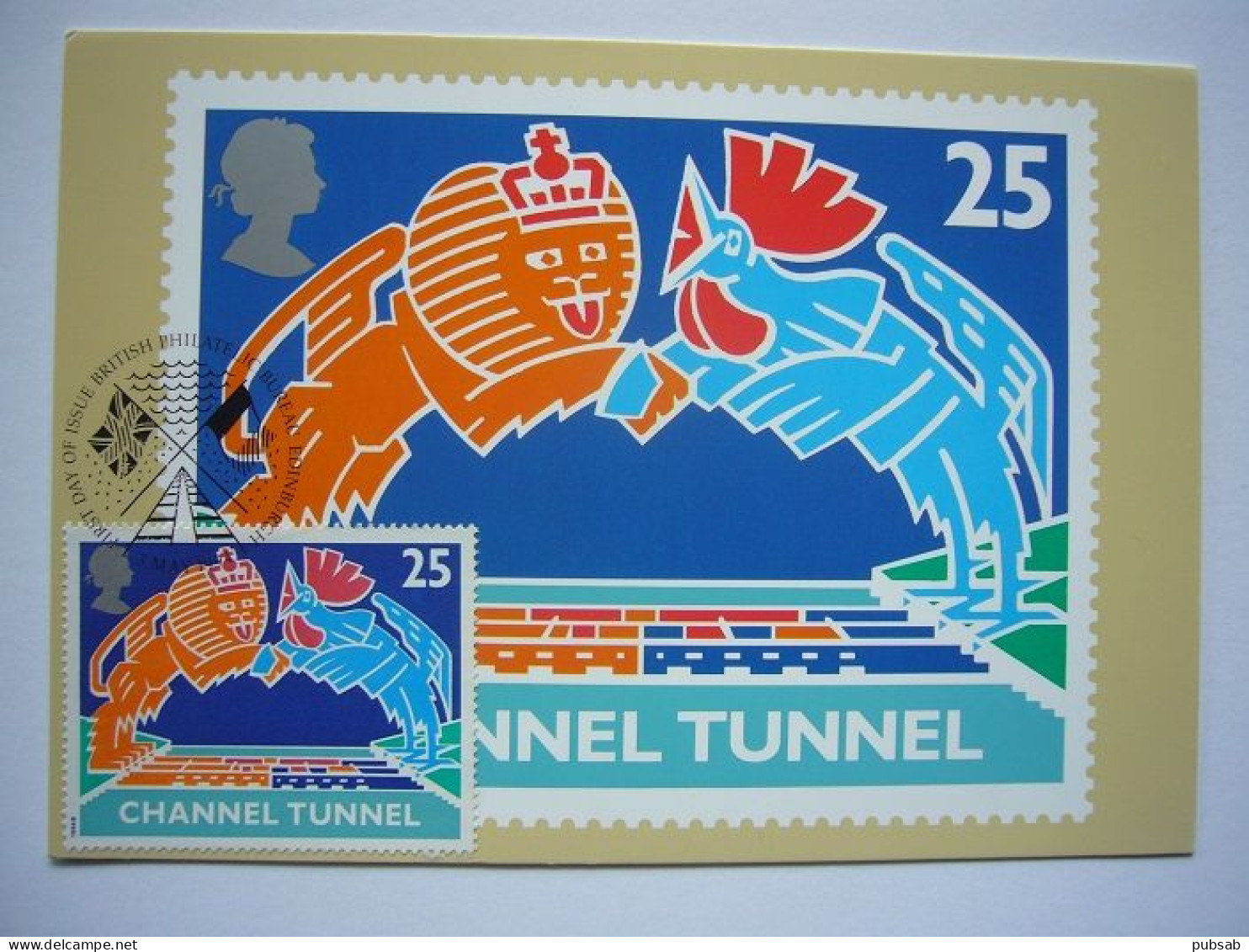 Train / Trein / CHANNEL TUNNEL / EUROTUNNEL / Designed By George Hardie / Carte Maximum - Kunstwerken