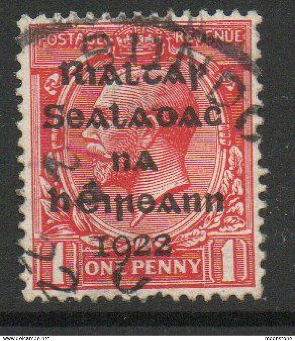 Ireland 1922 Dollard Rialtas Overprint On 1d Scarlet, No Upright On D Of Sealadac, Used, SG 2 - Unused Stamps