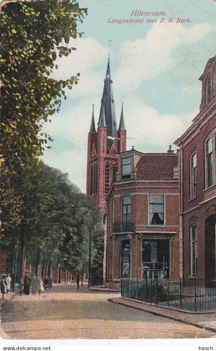 1850	280	Hilversum, Langestraat Met R. K. Kerk (diverse Vouwen) - Hilversum
