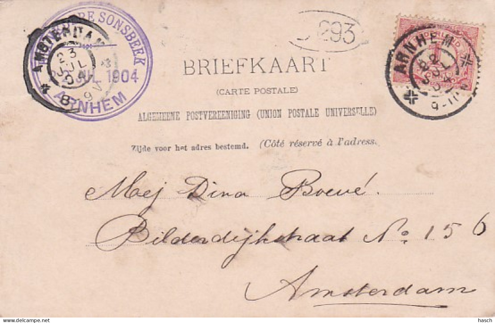 1850	390	Omstreken Arnhem, Laan Naar De Belvéderè  (poststempel 1904) - Arnhem