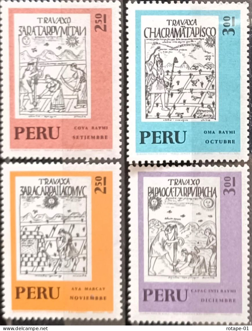 Peru/Pérou  1972  YT N°PE 670-73  4e Cent. Calendrier Inca (I) 4 Val - N** Cote 8€ - Pérou