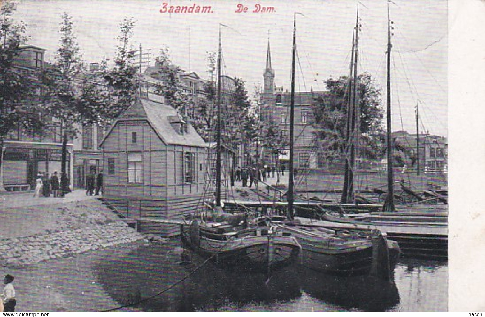 1887	17	Zaandam, De Dam (poststempel 1908) - Zaandam