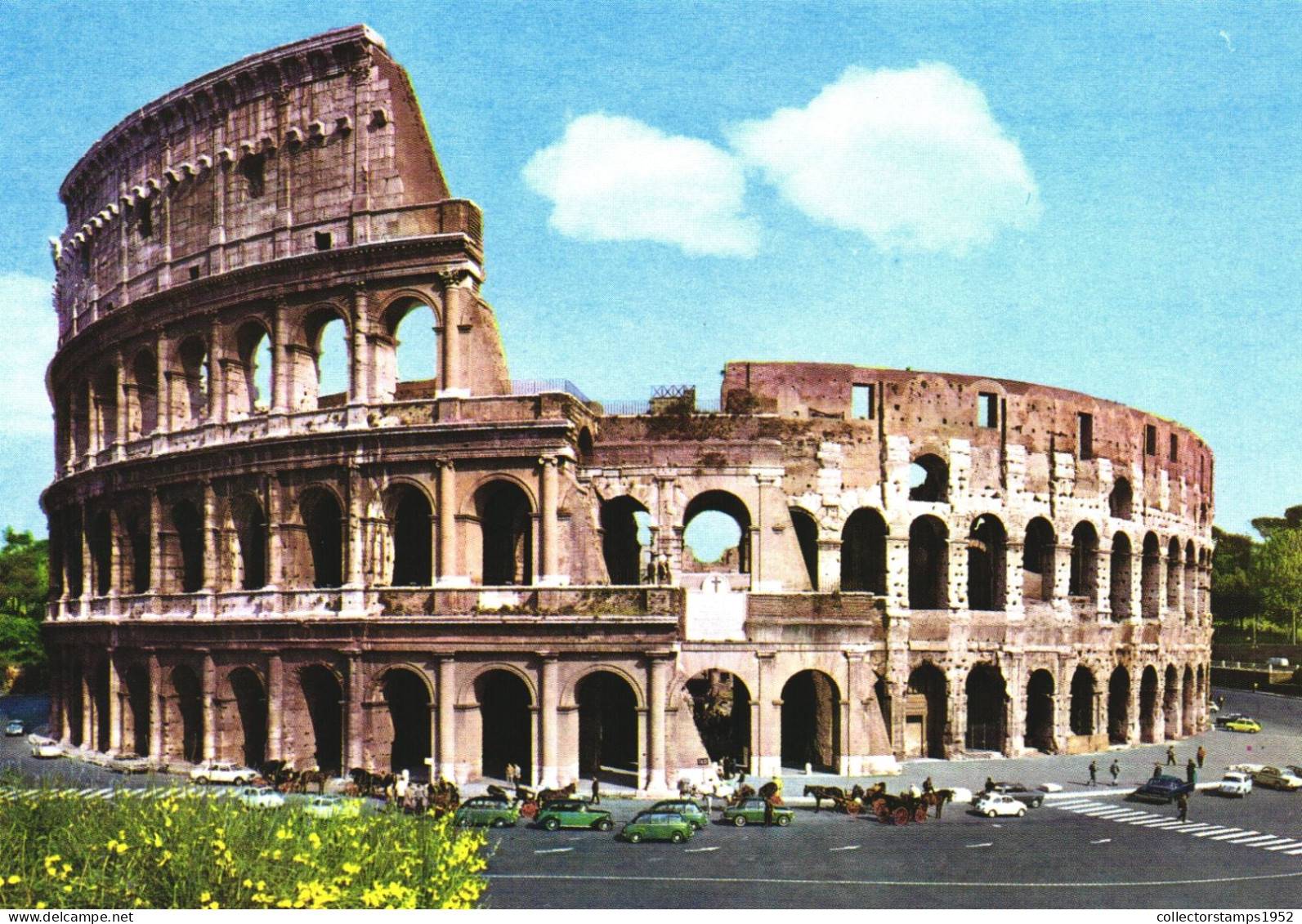 ROME, LAZIO, COLOSSEUM, ARCHITECTURE, CARS, CARRIAGE, ITALY, POSTCARD - Colosseum