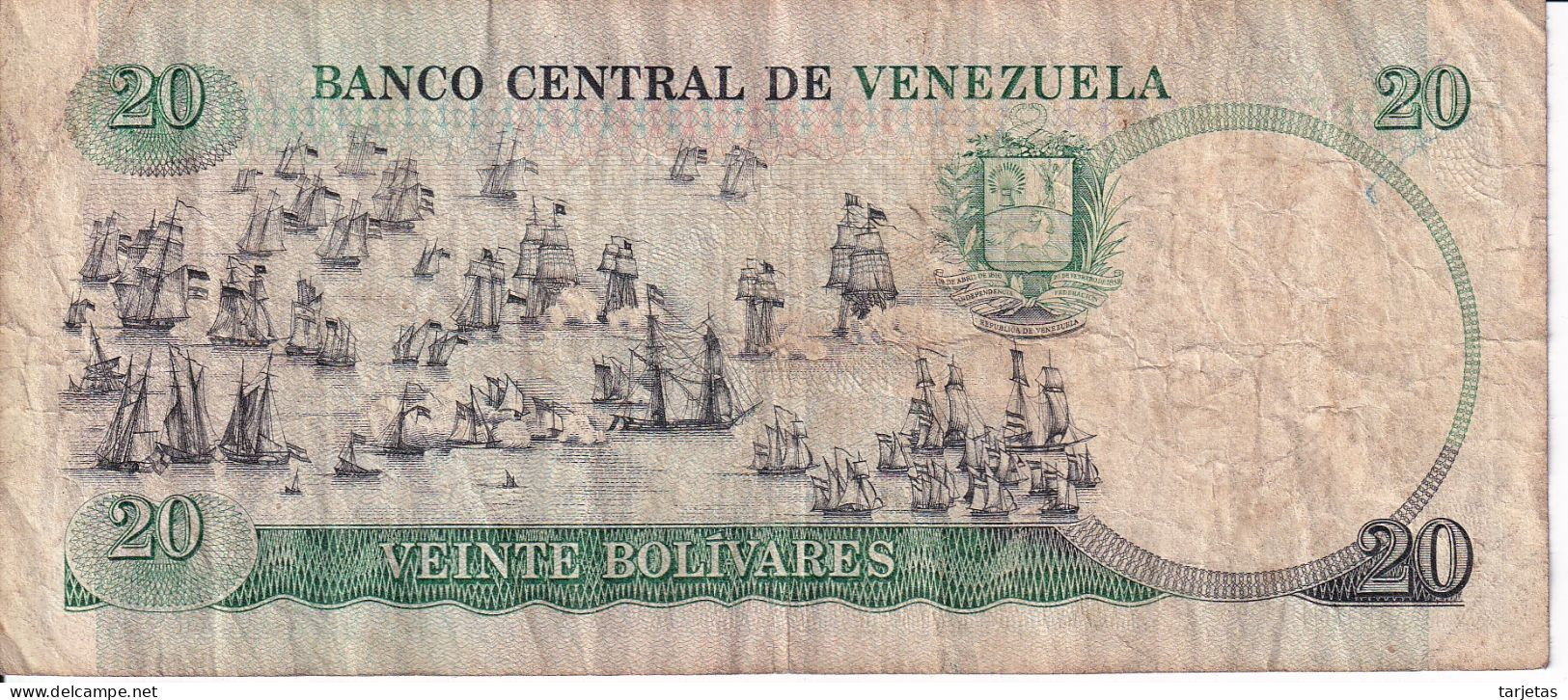 BILLETE DE VENEZUELA DE 20 BOLIVARES DEL AÑO 1987 (BANK NOTE) - Venezuela