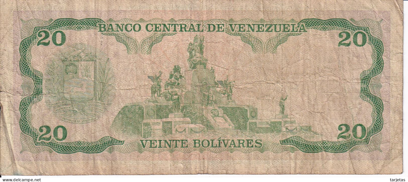 BILLETE DE VENEZUELA DE 20 BOLIVARES DEL AÑO 1981 (BANK NOTE) - Venezuela