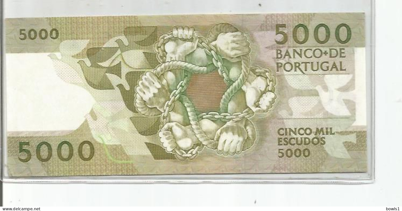 Portugal = 5000  Escudos Banknote Dated  1989  VERY NICE ++++ Condition And SCARCE = - Portogallo