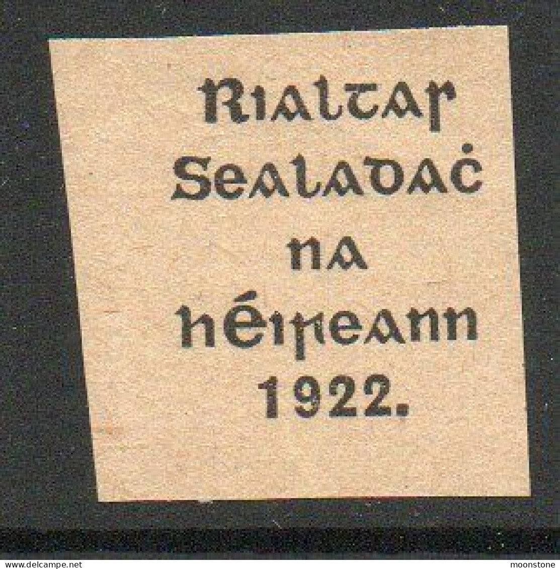Ireland 1922 Thom Rialtas Original Proof On Ungummed Paper, Stamped In Violet On Reverse - Unused Stamps