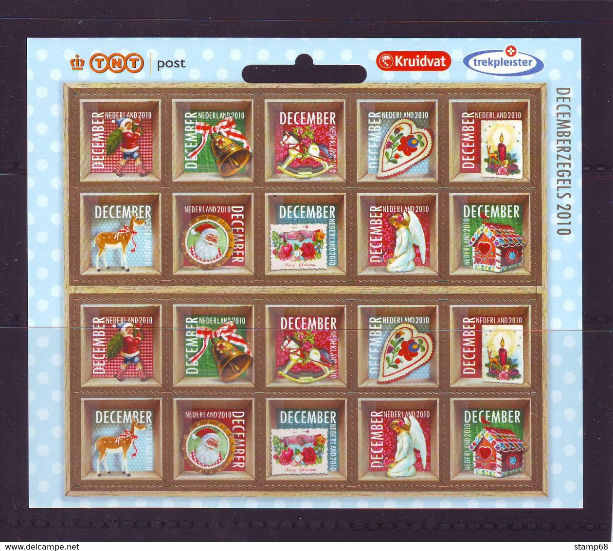 Nederland NVPH 2778-87 Vb2778-87 Vel Decemberzegels Logo Kruidvat Trekpleister 2010 Postfris MNH Netherlands Christmas - Unused Stamps