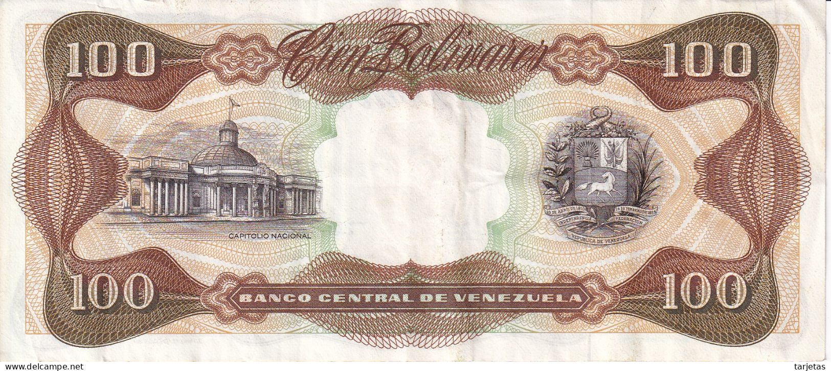 BILLETE DE VENEZUELA DE 100 BOLIVARES DE DICIEMBRE-12-1978  (BANKNOTE) - Venezuela