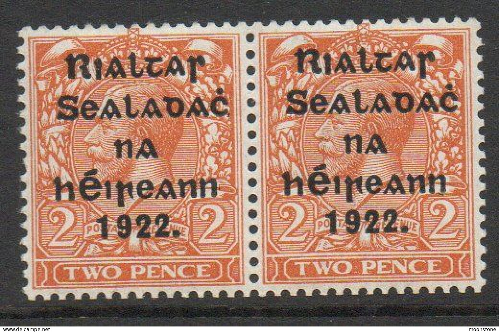 Ireland 1922 Harrison Rialtas Overprint 2d Die II Coil Pair, MNH, SG 29a - Ungebraucht