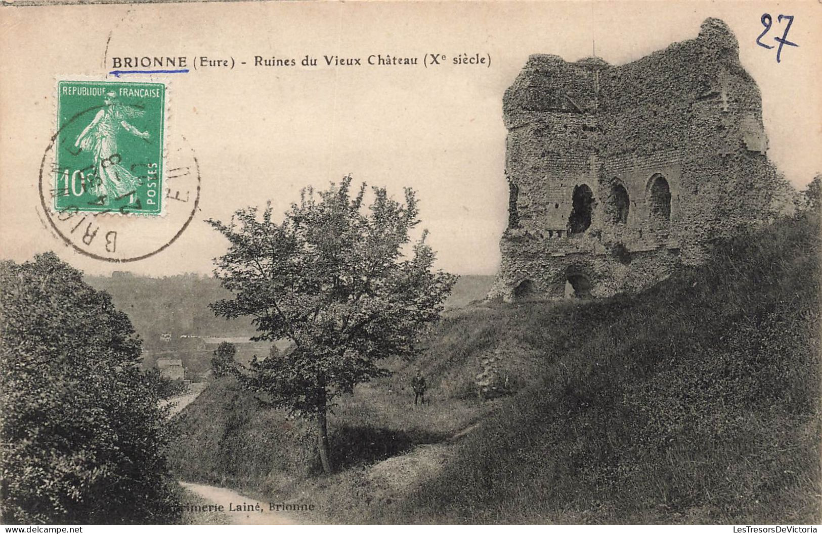 FRANCE - Brionne (Eure) - Vue Générale Des Ruines Du Vieux Château (Xe Siècle)  - Carte Postale Ancienne - Bernay
