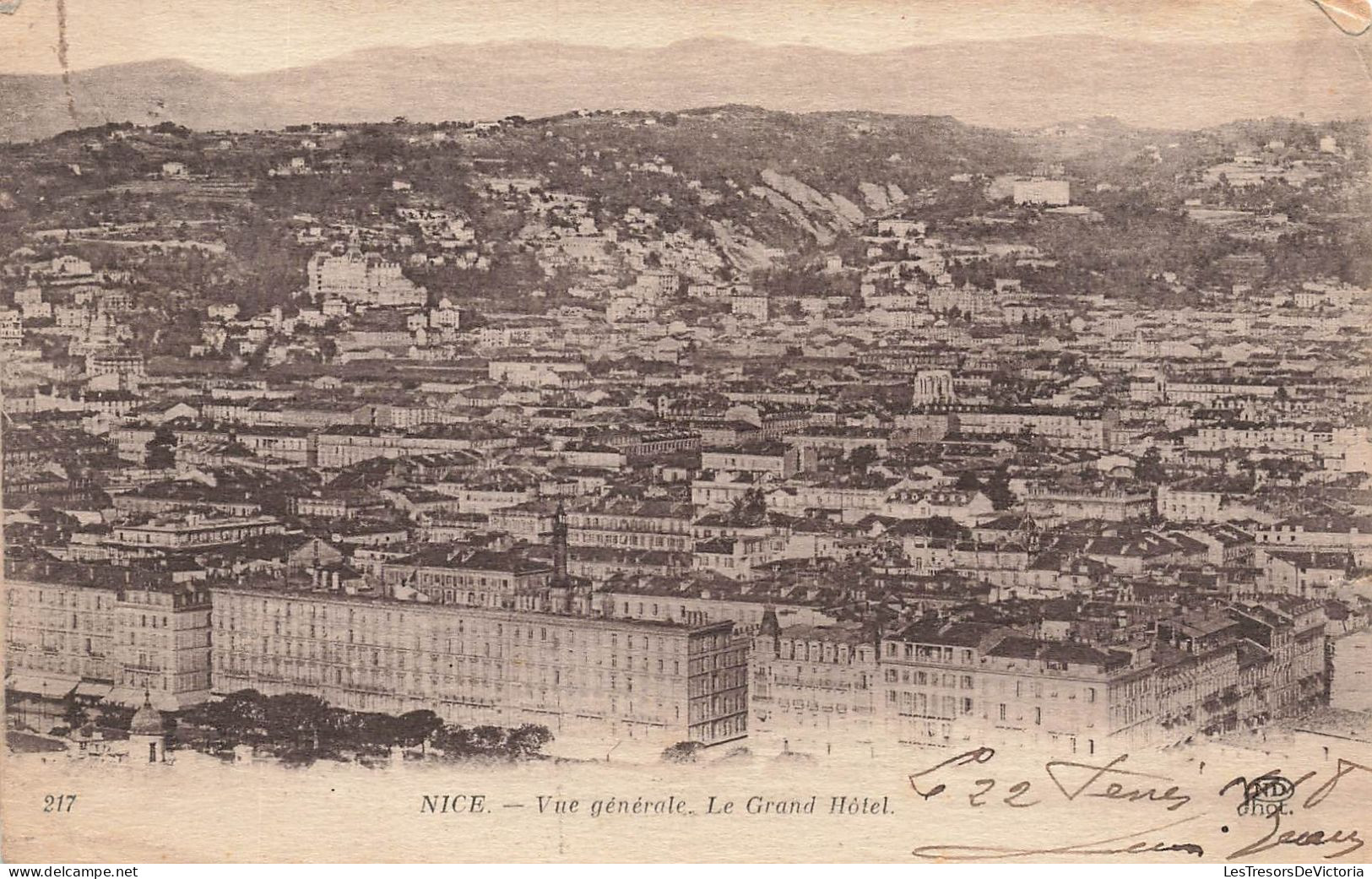 FRANCE - Nice - Vue Générale - Le Grand Hôtel - Carte Postale Ancienne - Cafés, Hotels, Restaurants