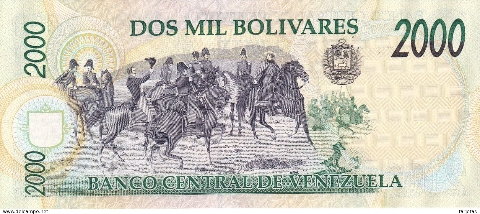 BILLETE DE VENEZUELA DE 2000 BOLIVARES DE AGOSTO DEL AÑO 1998 SIN CIRCULAR (UNC) (BANKNOTE) - Venezuela