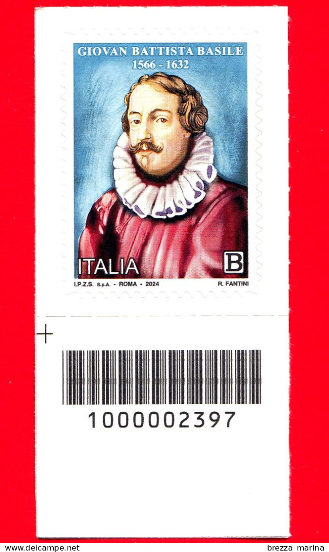 Nuovo - MNH - ITALIA - 2024 - Giovan Battista Basile (1566-1632), Letterato E Scrittore - B - Barre 2397 - Codici A Barre