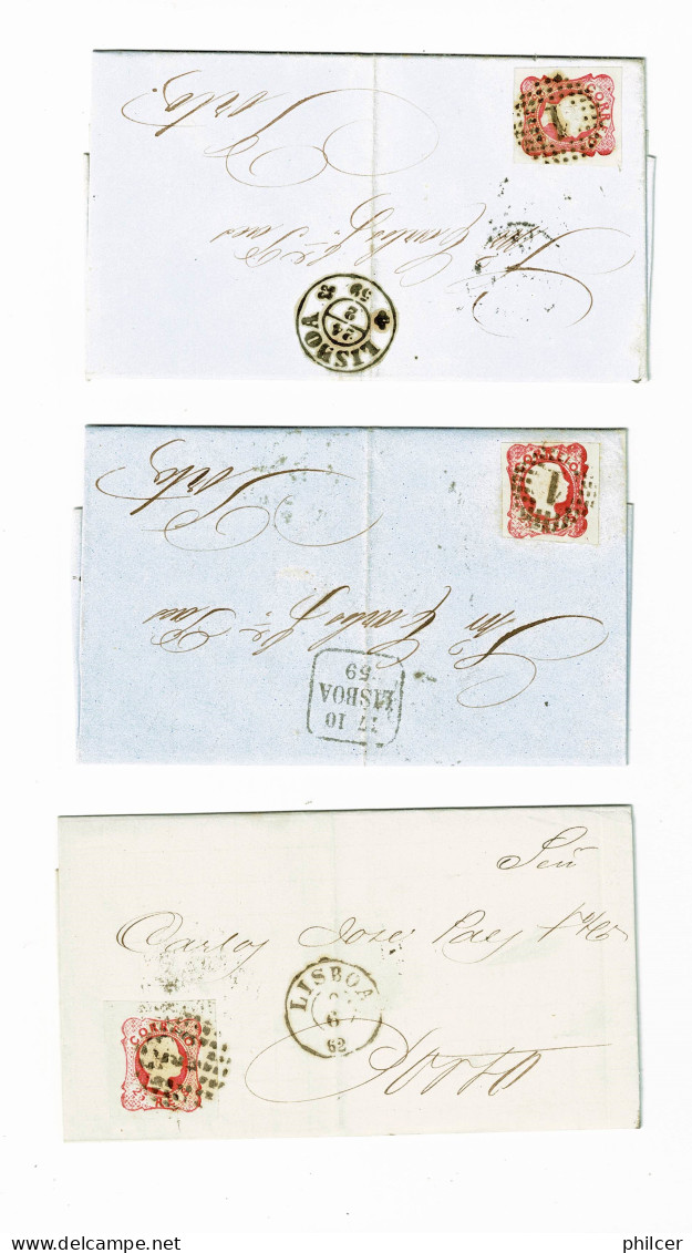 Portugal, 1856/8, 3 Cartas - Brieven En Documenten