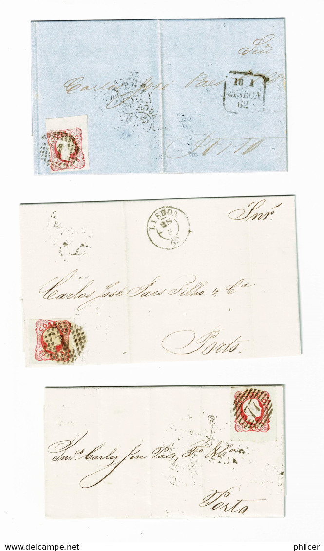 Portugal, 1856/8, 3 Cartas - Cartas & Documentos