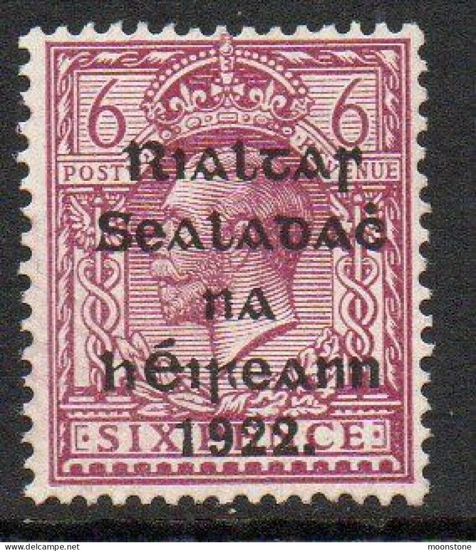 Ireland 1922 Thom Rialtas Overprint On 6d Reddish-purple, MNH, SG 39 - Unused Stamps