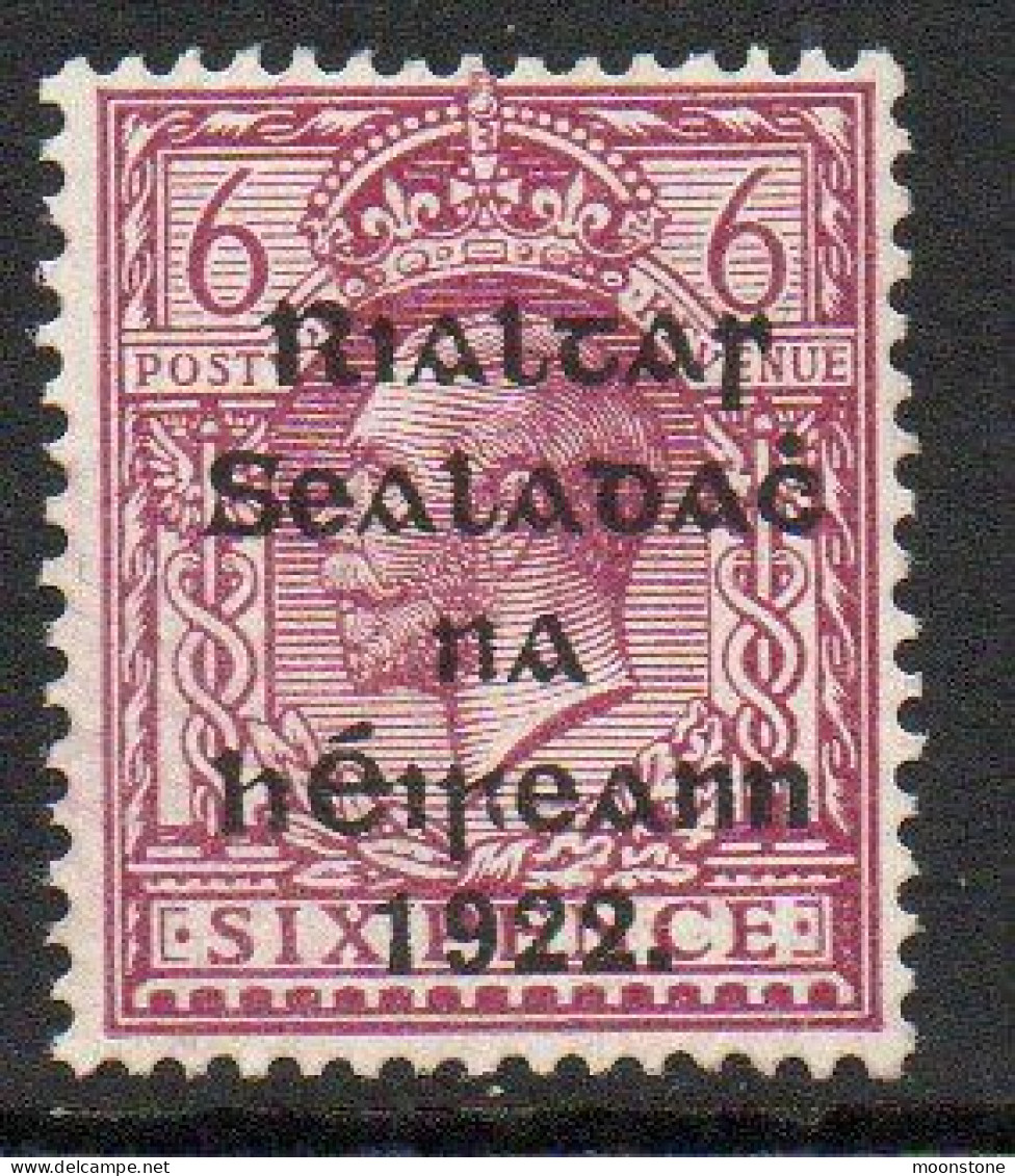 Ireland 1922 Thom Rialtas Overprint On 6d Reddish-purple, MNH, SG 39 - Nuevos