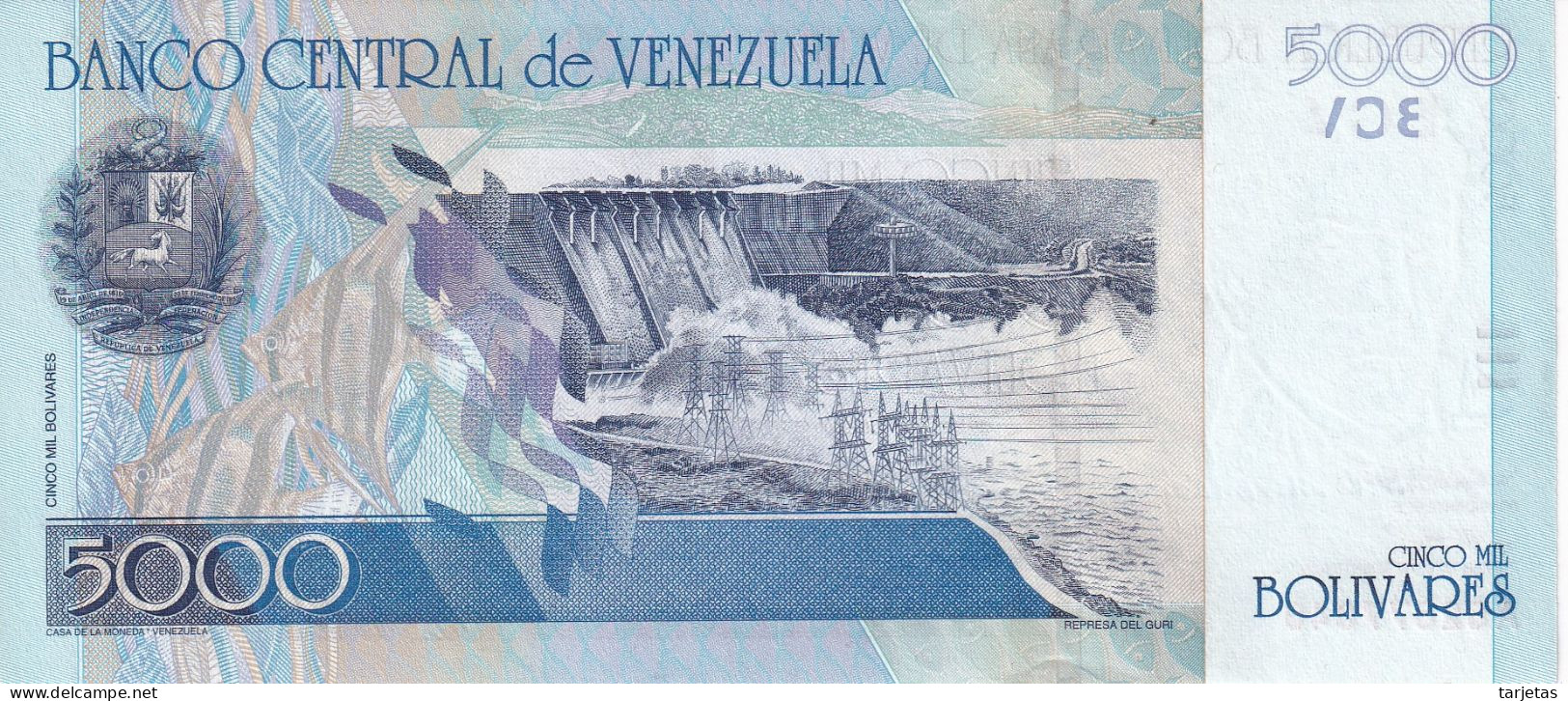 BILLETE DE VENEZUELA DE 5000 BOLIVARES DEL AÑO 2000 SIN CIRCULAR (UNC) (BANKNOTE) - Venezuela