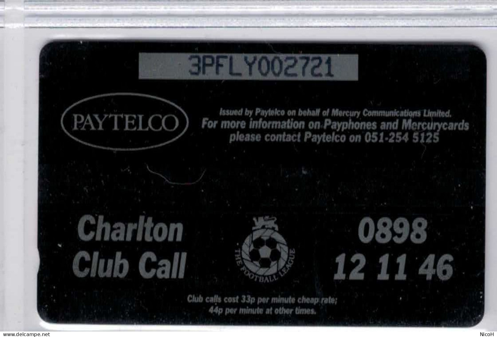 Charlton Athletic - Blason - Voir Scans - (A0807) - Mercury Communications & Paytelco