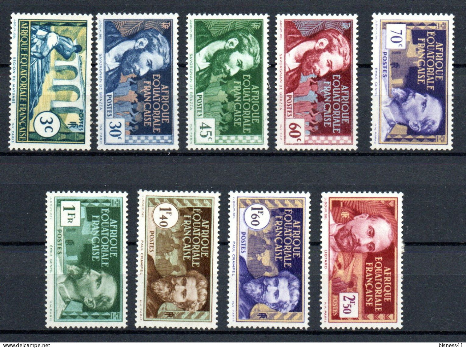 Col41 Colonies AEF Afrique équatoriale N° 77 à 84 + 86 Neuf XX MNH Cote 9,50 € - Unused Stamps