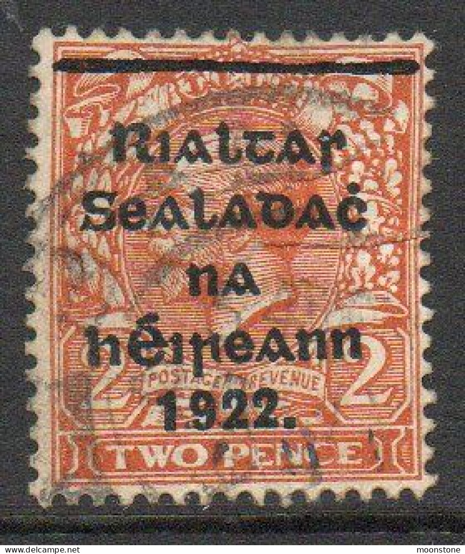 Ireland 1922 Thom Rialtas Overprint On 2d Orange, Die I, 'frameline' Above Overprint, Used, SG 33 - Unused Stamps