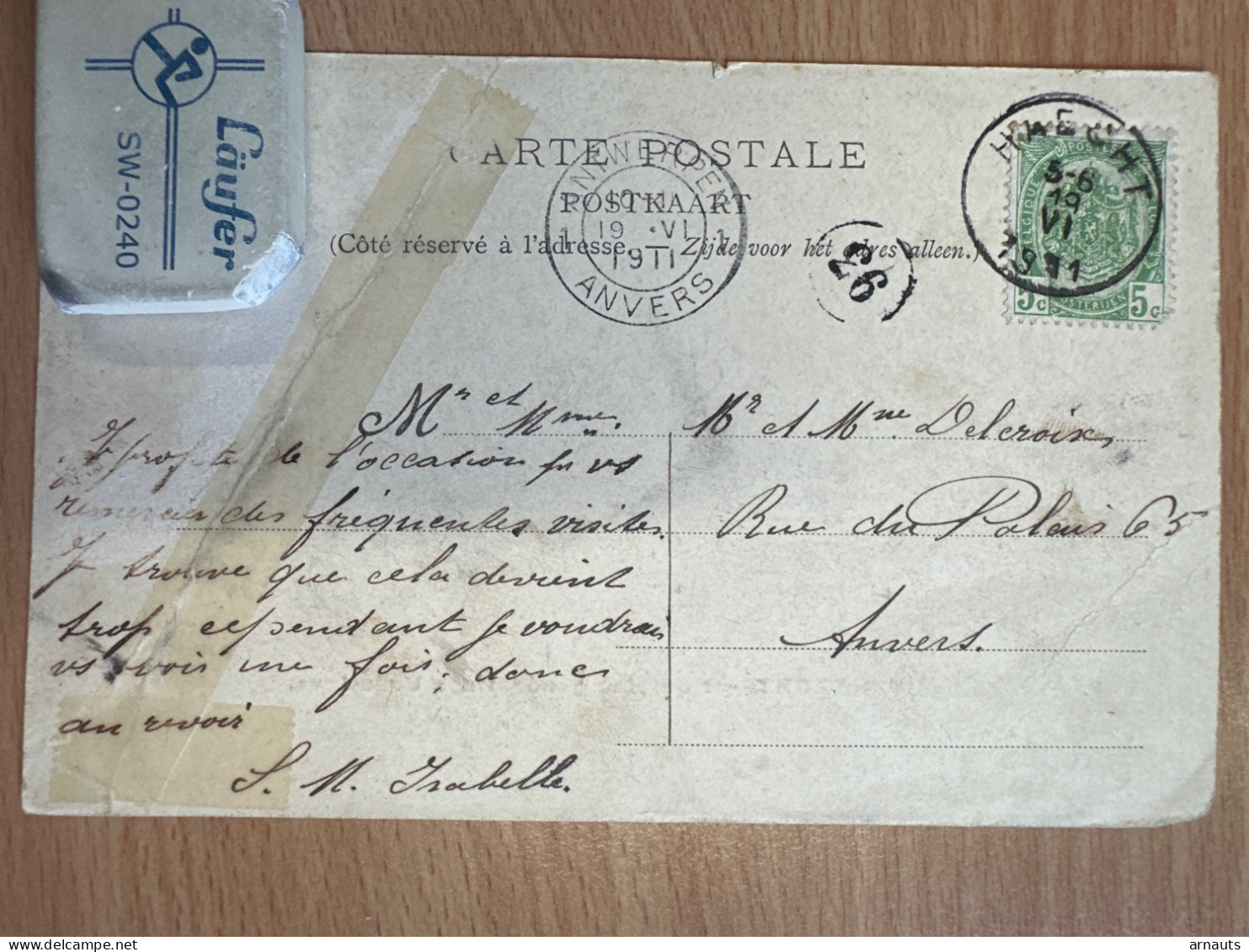 Haacht Noviciat General Des Ursulines Plier Zie Foto Plooi 1911 Stempel - Haacht