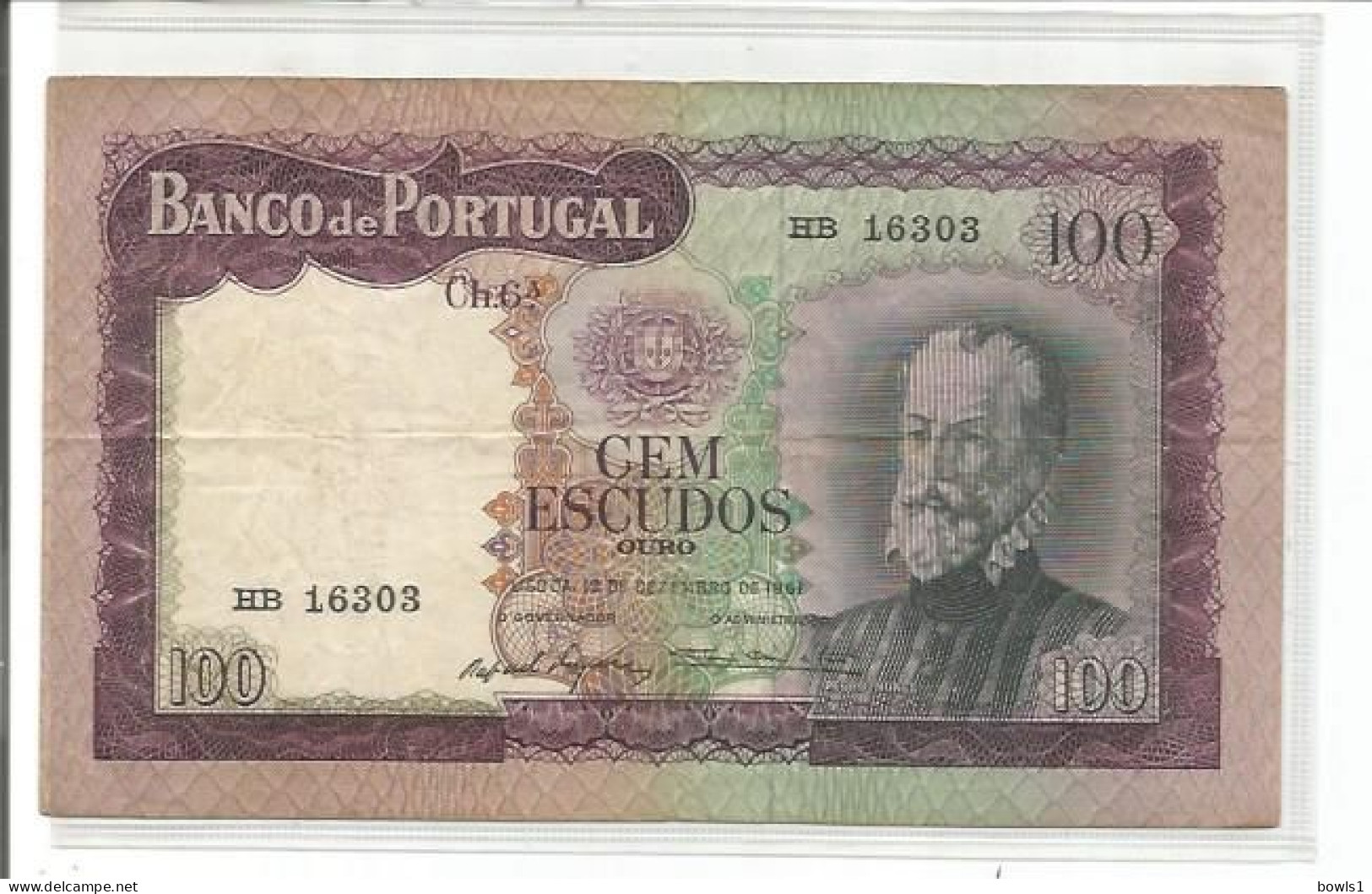 Portugal =  100  Escudos Banknote Dated  1961 In Nice Collectible Condition As Per Scan - Portogallo