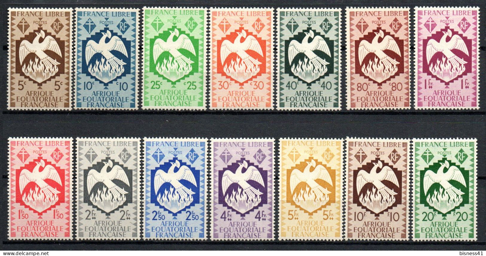 Col41 Colonies AEF Afrique équatoriale N° 141 à 154 Neuf X MH  Cote 9,50 € - Ungebraucht