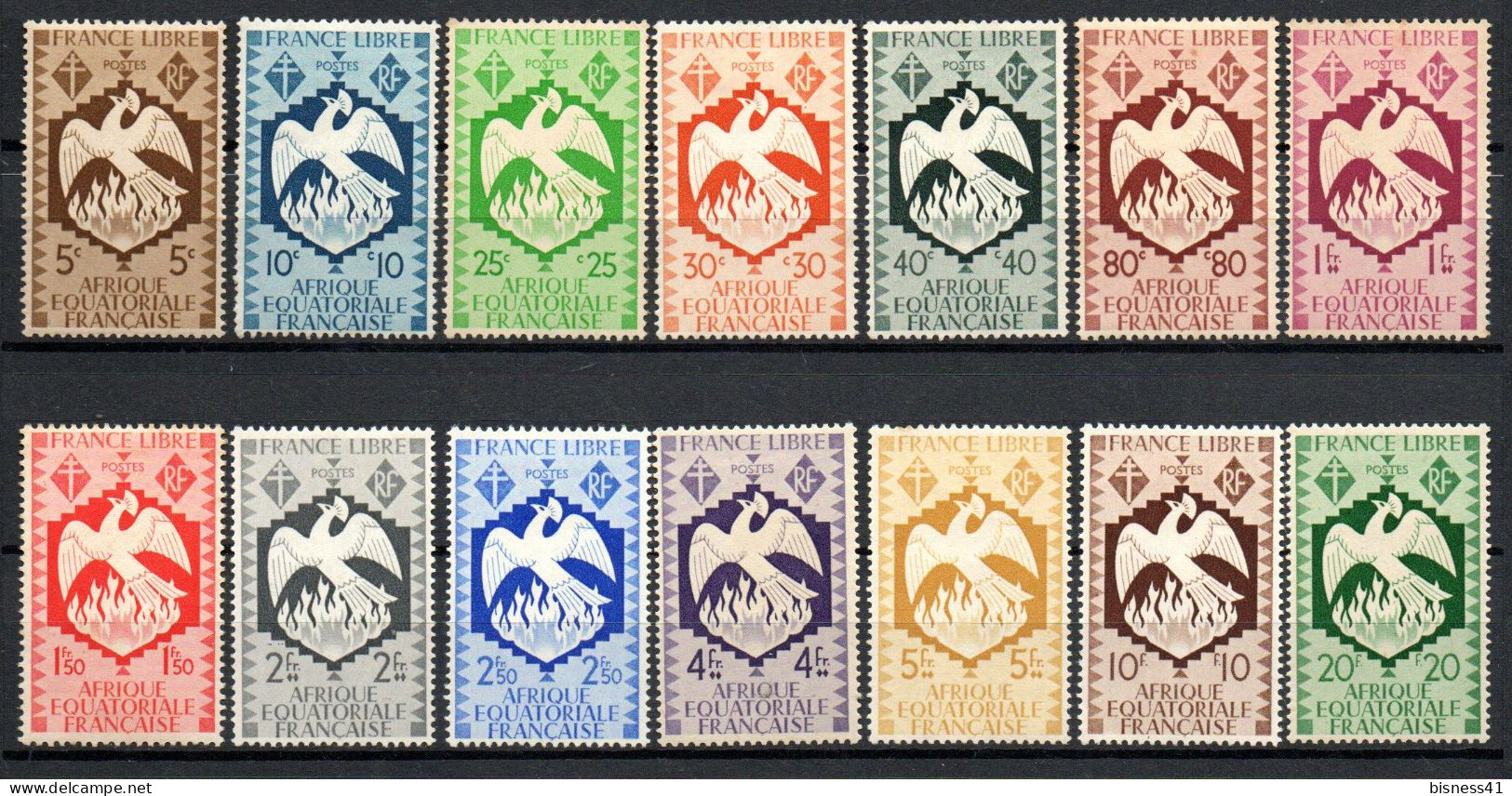 Col41 Colonies AEF Afrique équatoriale N° 141 à 154 Neuf X MH  Cote 9,50 € - Unused Stamps