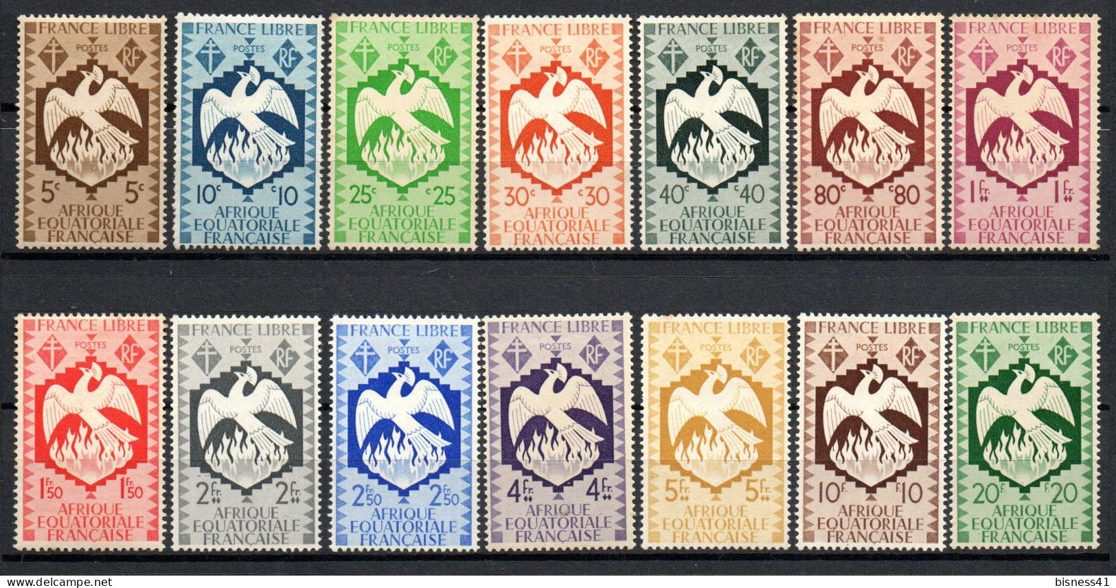 Col41 Colonies AEF Afrique équatoriale N° 141 à 154 Neuf X MH  Cote 9,50 € - Nuevos