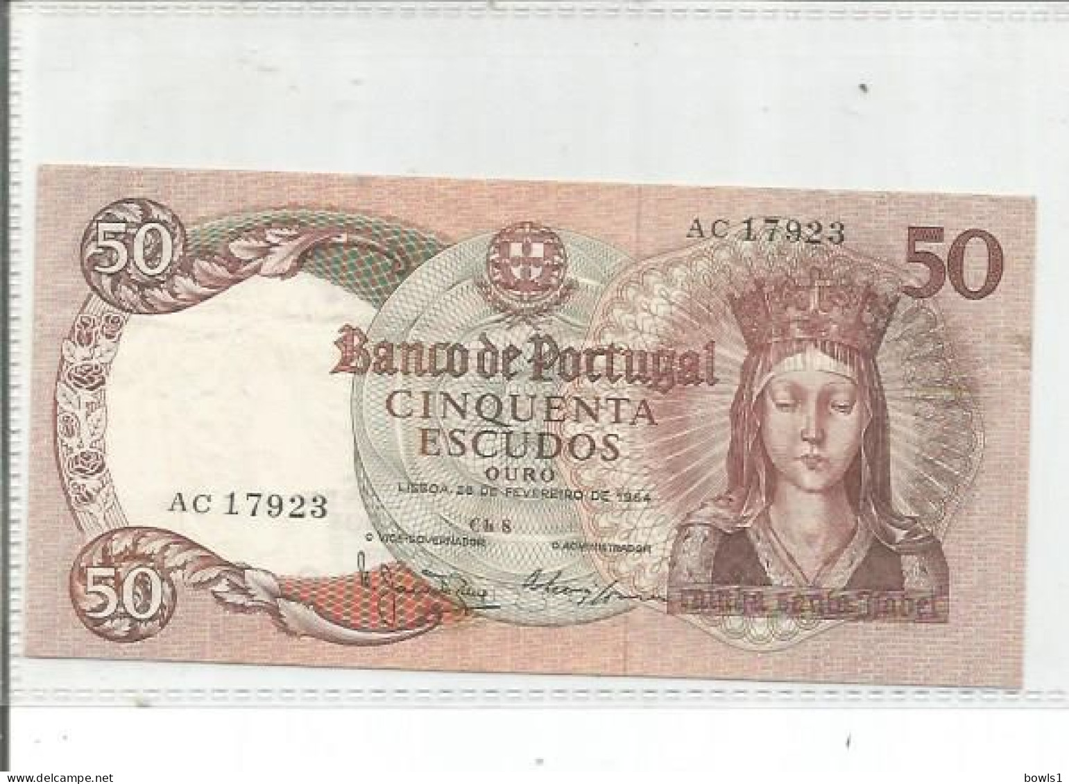 Portugal =  50  Escudos Banknote Dated  1964  In EF Condition As Per Scan - Portogallo