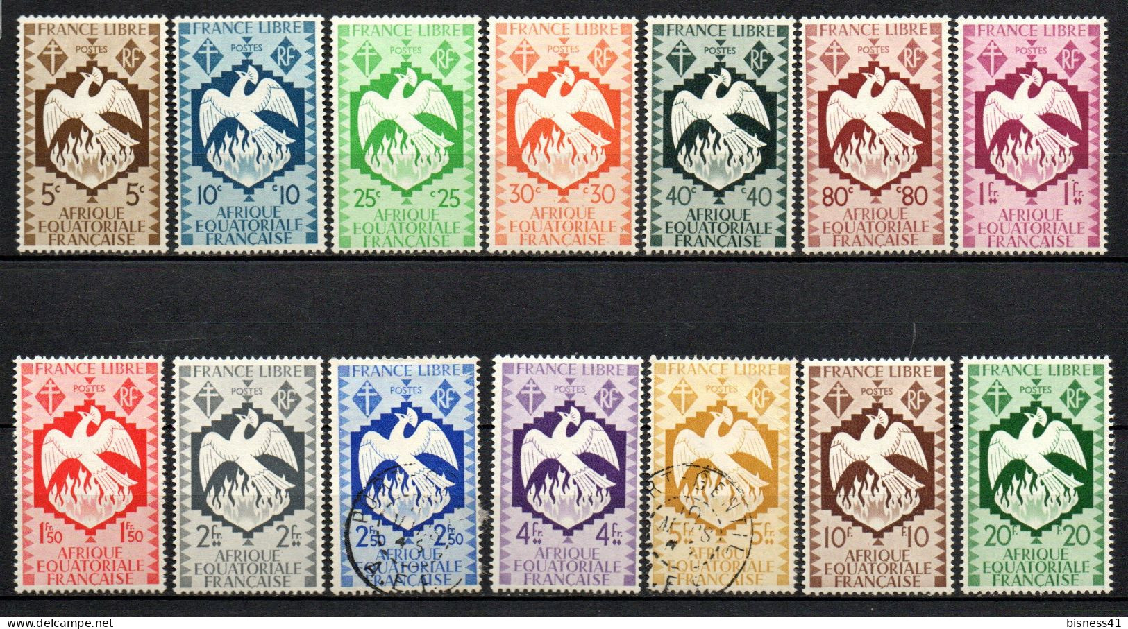 Col41 Colonies AEF Afrique équatoriale N° 141 à 154 Neuf X MH & Oblitéré Cote 9,50 € - Unused Stamps