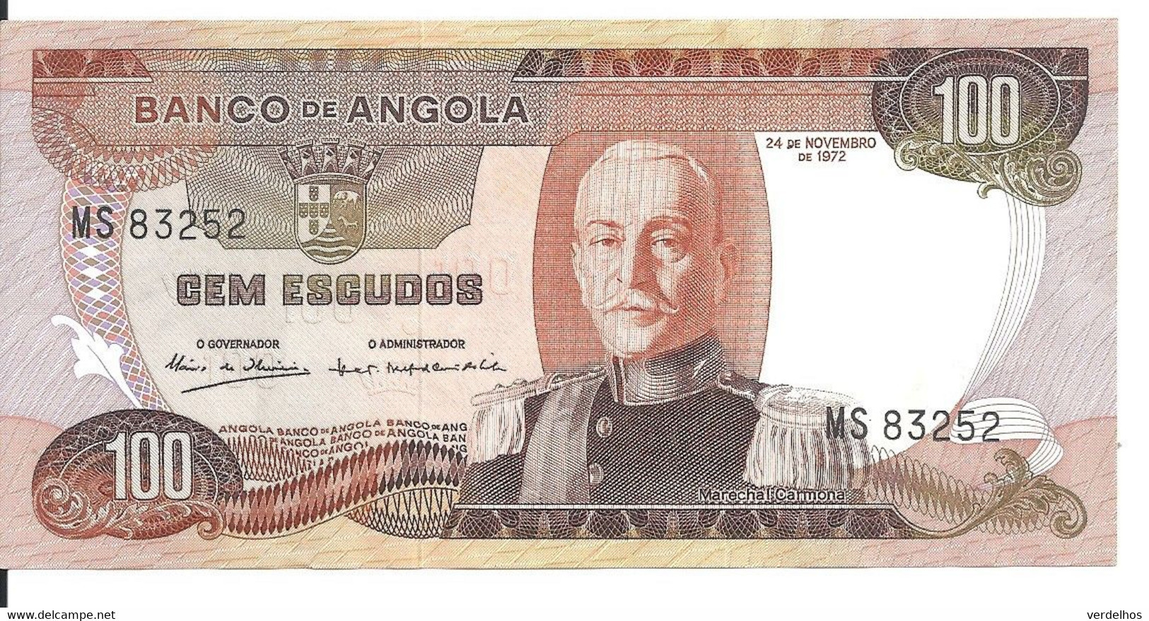 ANGOLA 100 ESCUDOS 1972 UNC P 101 - Angola