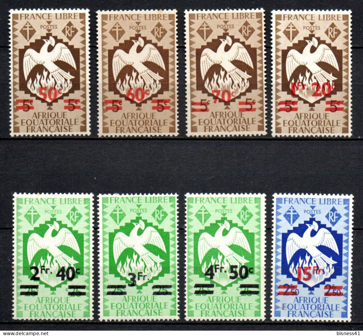 Col41 Colonies AEF Afrique équatoriale N° 198 à 205 Neuf XX MNH  Cote 15,00 € - Unused Stamps