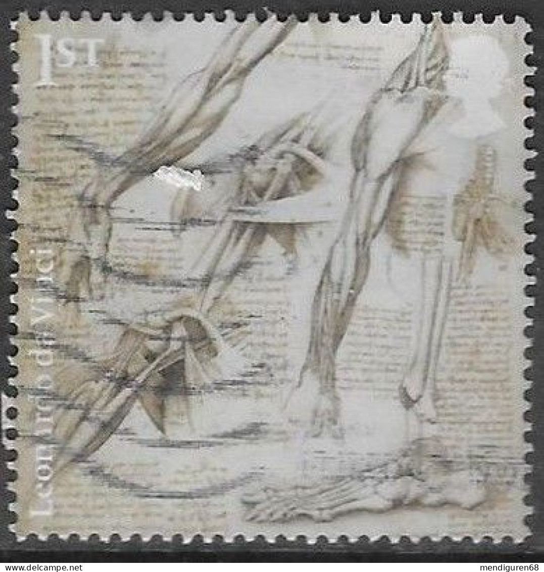 GROSSBRITANNIEN GRANDE BRETAGNE GB 2019 LEONARDO DA VINCI: THE HEAD OF A BEARDED MAN 1ST SG 4177 MI 4331 YT 4743 SC 3810 - Gebraucht