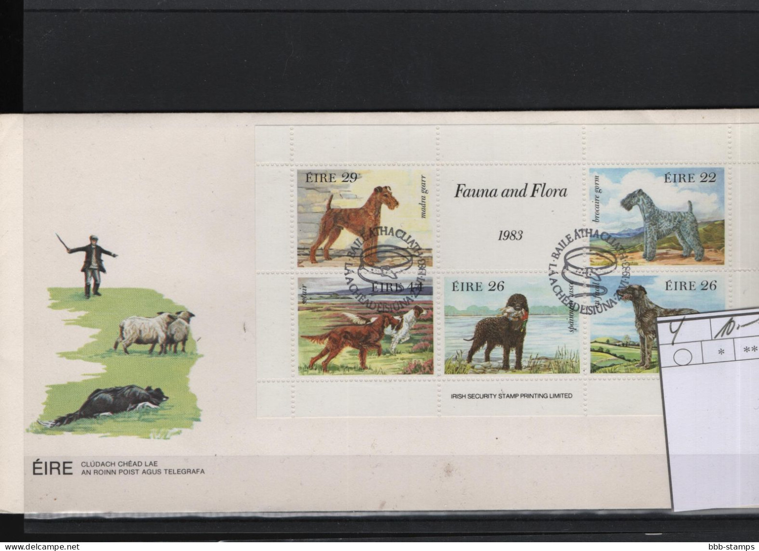 Irland Michel Cat.No. FDC Sheet 4 Dogs - FDC